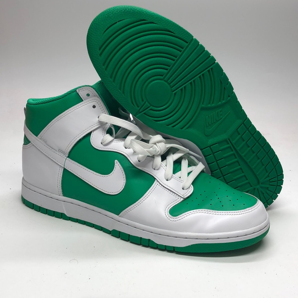 Men’s Nike Dunk Hi White/Green DV0829-300 USED Tried On Size 14 - Picture 1 of 13